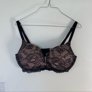 Victoria Secret black lace bio fit push-up bra size 38D